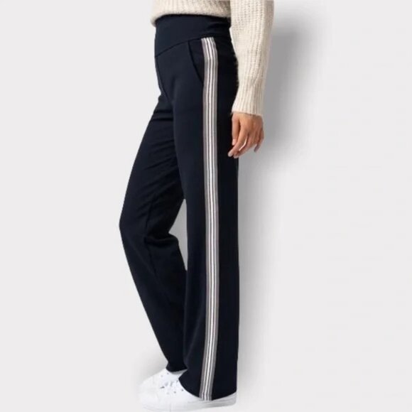 Zaggora Activewear Pull-on High Rise Straight Leg Pants with Tuxedo Stripe Sz 2 - Picture 2 of 9
